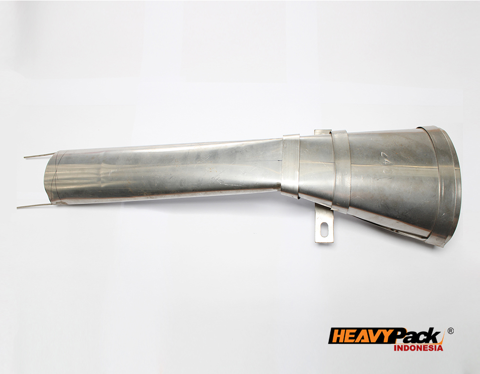 Funnel Corong Ukuran 24 Cm BSS Untuk mesin FZS 500BSS yang berfungsi untuk membentuk plastik dalam pengemasan produk